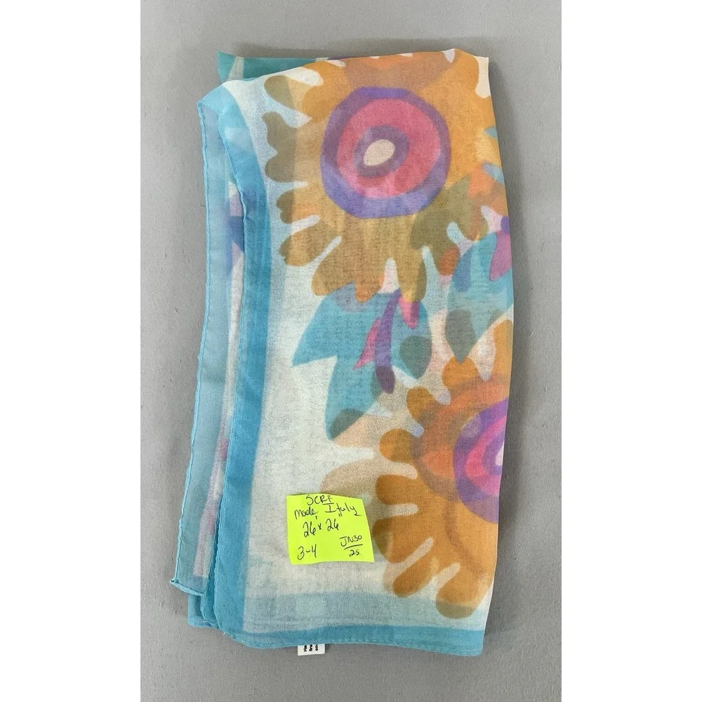 Vintage made in Italy Scarf Floral 100% Polyester‎
